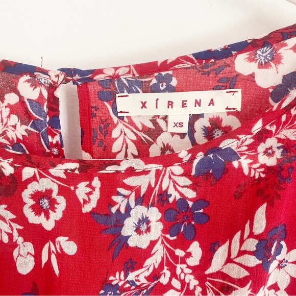 Xirena Red Floral Aubrey Tiered Dress - Picture 4 of 9